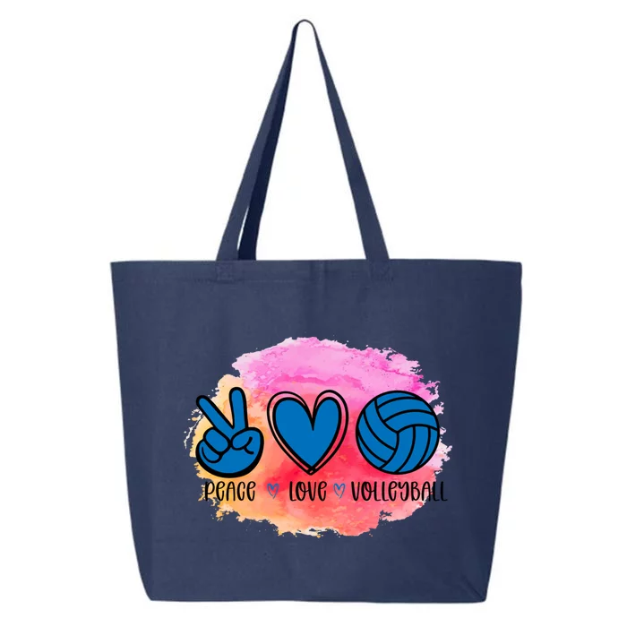 Peace Love Volleyball Cute Design Teen Girls Tween Cute Gift 25L Jumbo Tote