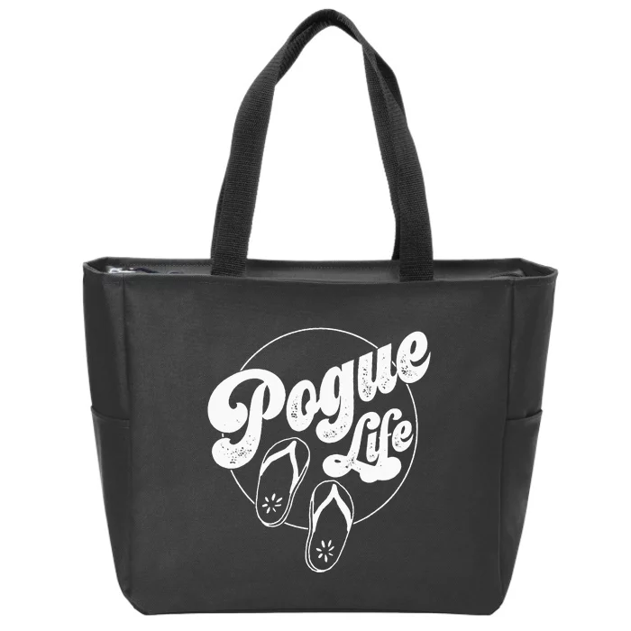 Pogue Life Vintage with Flip Flop Retro Zip Tote Bag