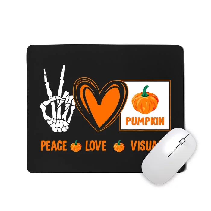 Peace Love Visuals Sped Teacher Pumpkin Skeleton Halloween Mousepad