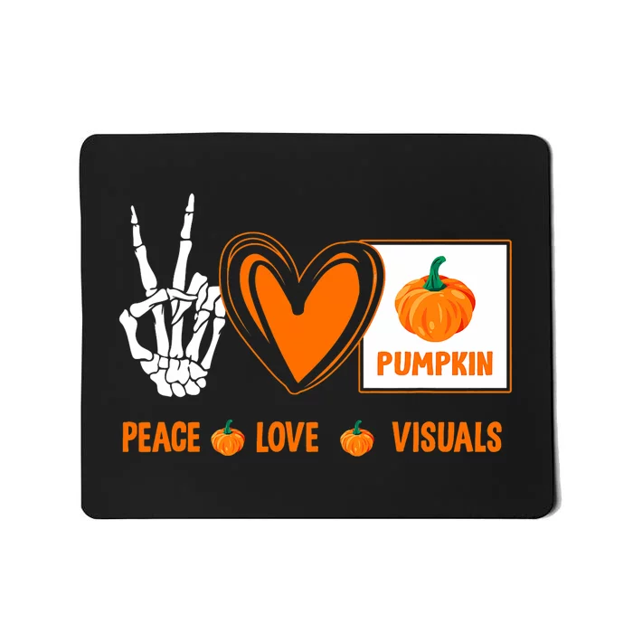 Peace Love Visuals Sped Teacher Pumpkin Skeleton Halloween Mousepad