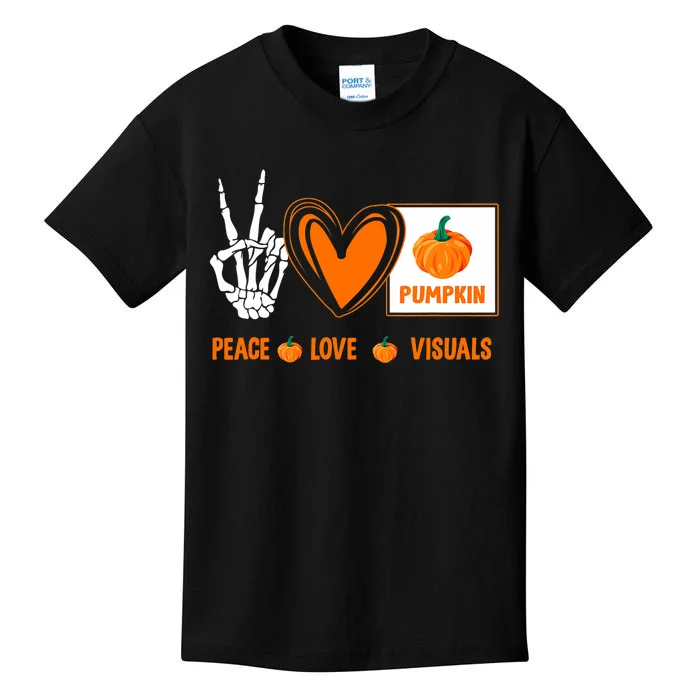 Peace Love Visuals Sped Teacher Pumpkin Skeleton Halloween Kids T-Shirt