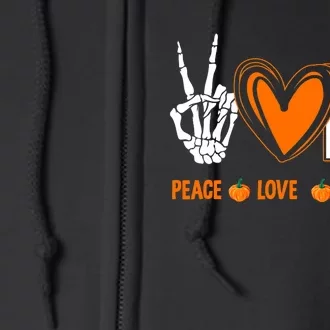 Peace Love Visuals Sped Teacher Pumpkin Skeleton Halloween Full Zip Hoodie