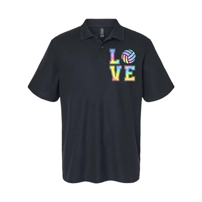 Peace Love Volleyball Tie Dye Cute Volleyball Lovers Softstyle Adult Sport Polo