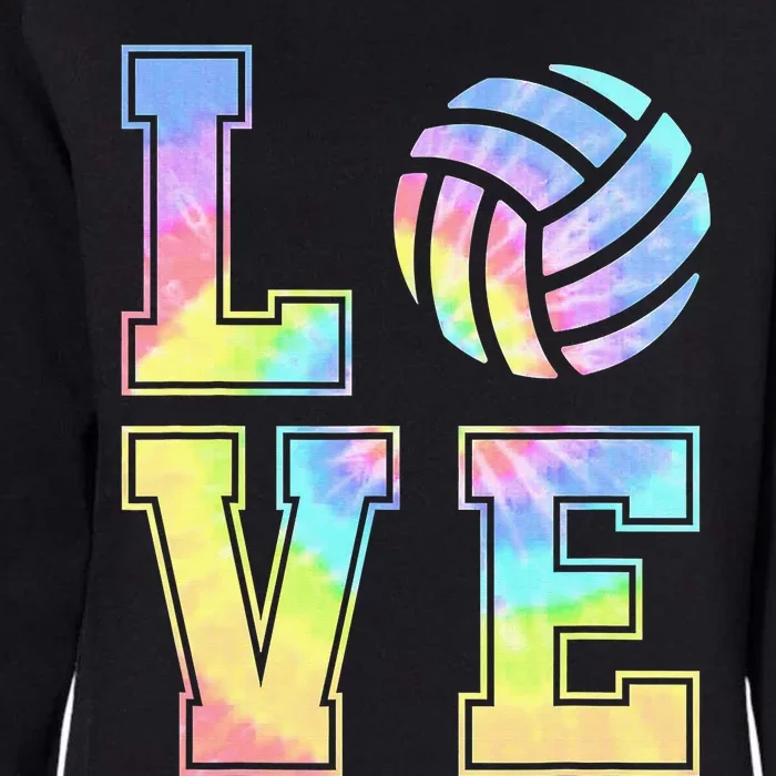 Peace Love Volleyball Tie Dye Cute Volleyball Lovers Womens California Wash Sweatshirt