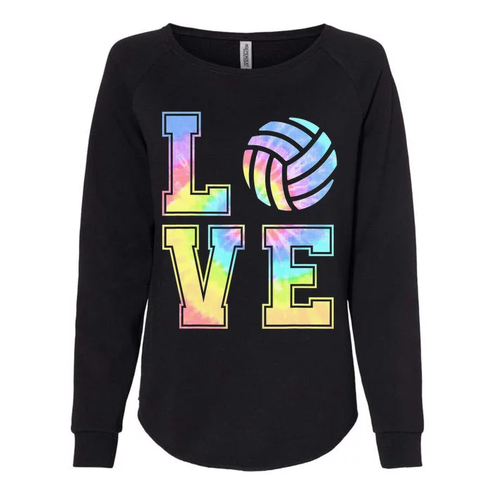 Peace Love Volleyball Tie Dye Cute Volleyball Lovers Womens California Wash Sweatshirt