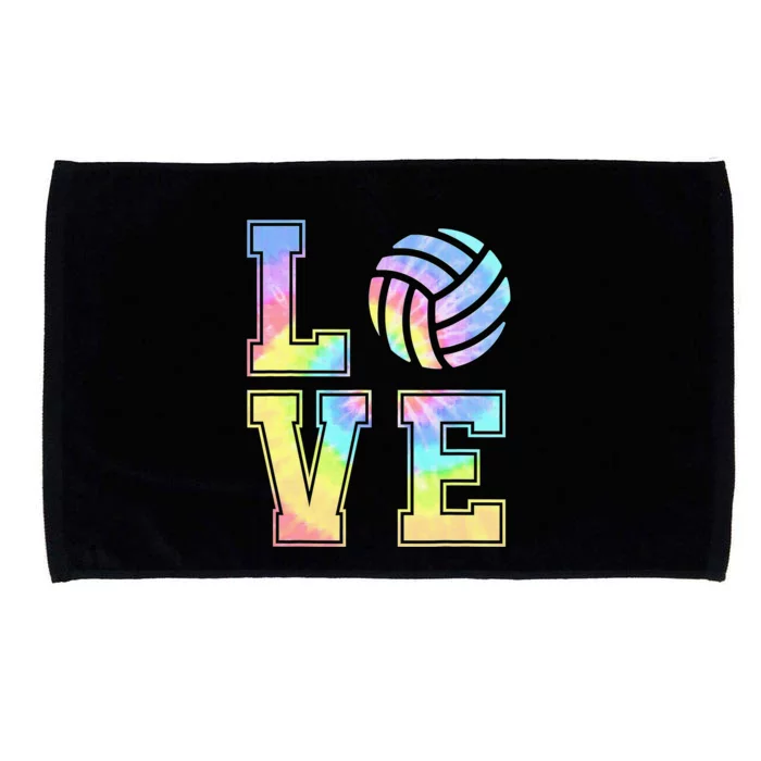 Peace Love Volleyball Tie Dye Cute Volleyball Lovers Microfiber Hand Towel