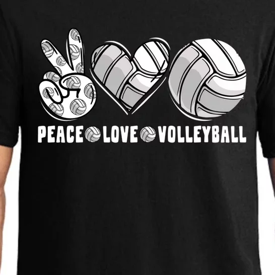 Peace Love Volleyball Funny Mommy Dad Son Daughter Gift Pajama Set