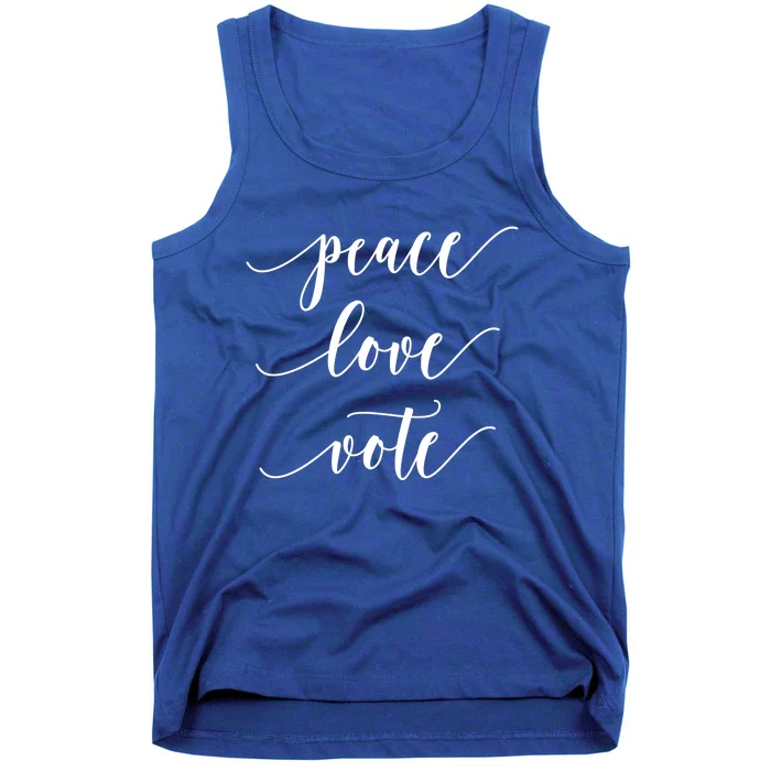 Peace Love Vote Gift Political Midterm Election Tank Top