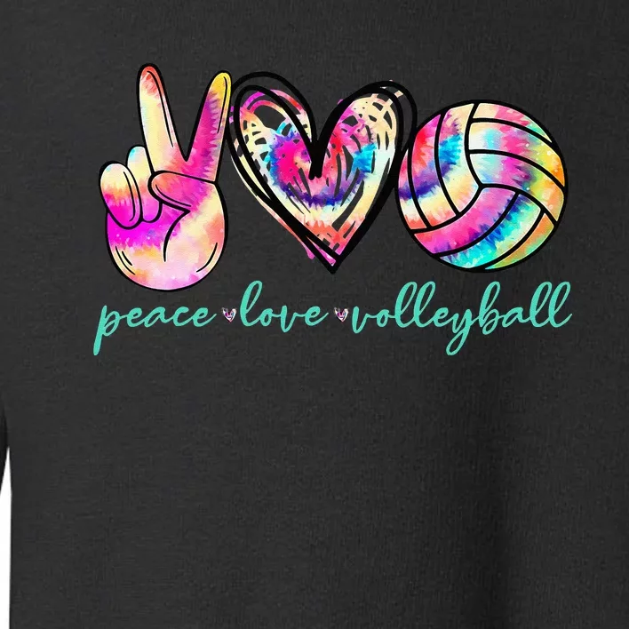 Peace Love Volleyball Player Tie Dye Style Women Teen Toddler Sweatshirt