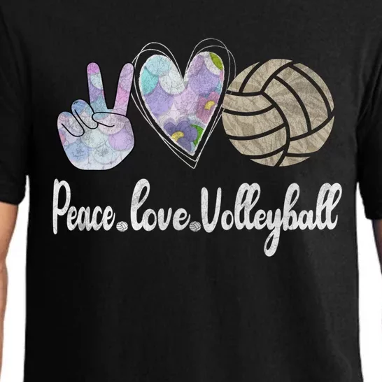 Peace Love Volleyball Cute Design Teen Gift Pajama Set