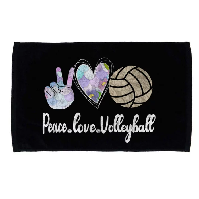 Peace Love Volleyball Cute Design Teen Gift Microfiber Hand Towel