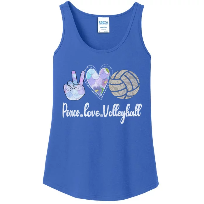 Peace Love Volleyball Cute Design Teen Gift Ladies Essential Tank