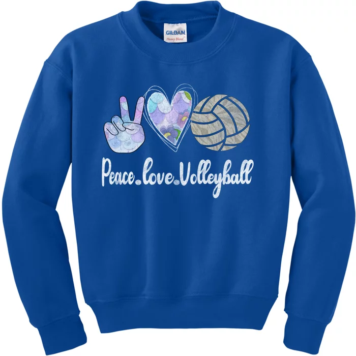 Peace Love Volleyball Cute Design Teen Gift Kids Sweatshirt