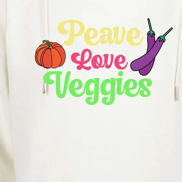 Peave Love Veggies Veganism Vegan Plants Cute Gift Womens Funnel Neck Pullover Hood