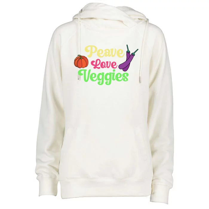 Peave Love Veggies Veganism Vegan Plants Cute Gift Womens Funnel Neck Pullover Hood