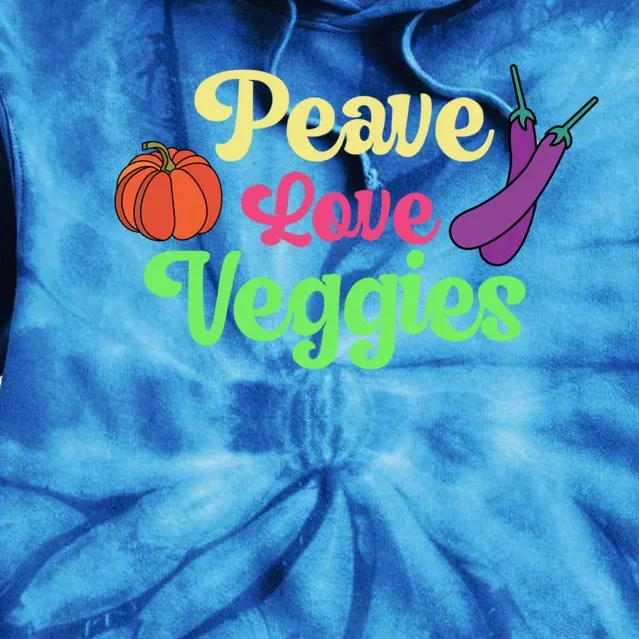 Peave Love Veggies Veganism Vegan Plants Cute Gift Tie Dye Hoodie