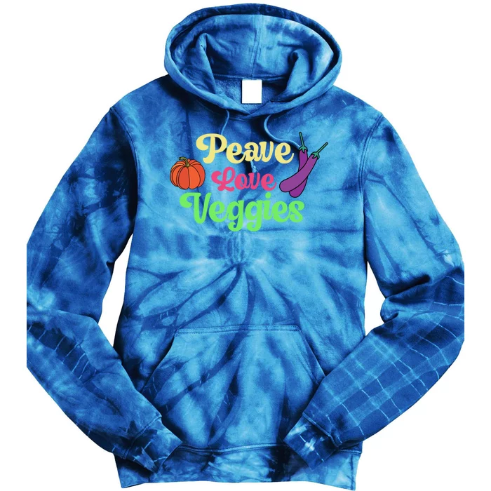 Peave Love Veggies Veganism Vegan Plants Cute Gift Tie Dye Hoodie