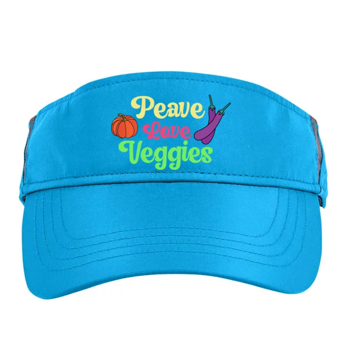 Peave Love Veggies Veganism Vegan Plants Cute Gift Adult Drive Performance Visor