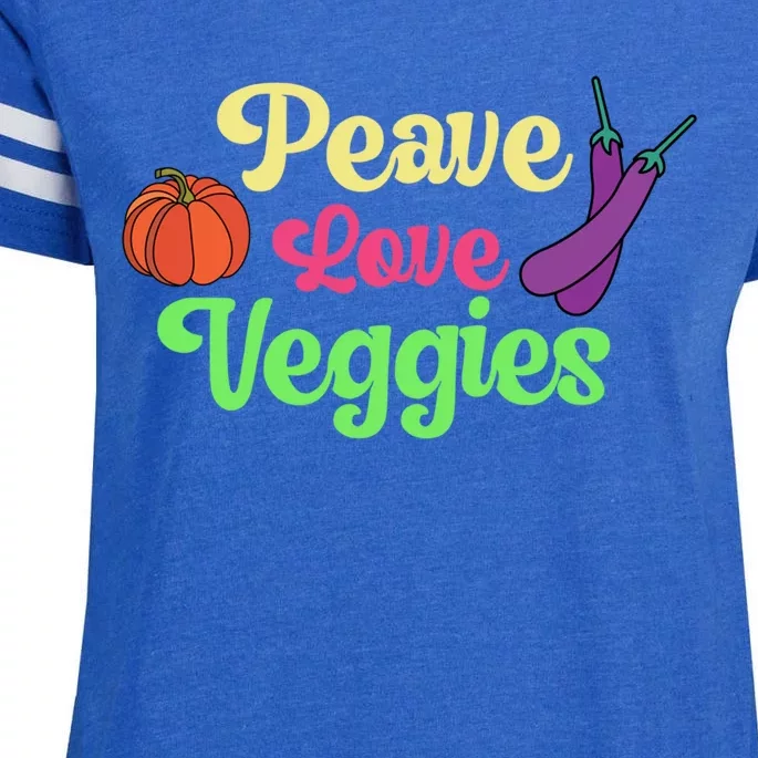 Peave Love Veggies Veganism Vegan Plants Cute Gift Enza Ladies Jersey Football T-Shirt