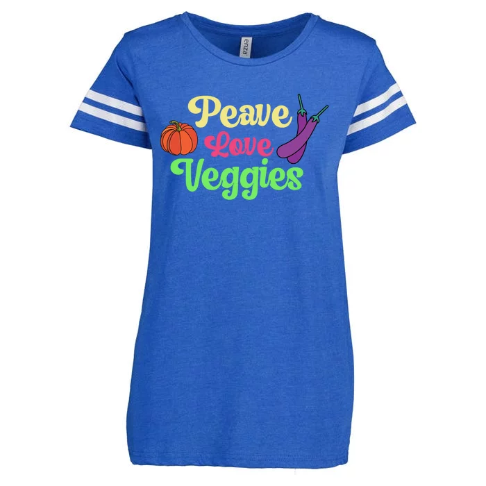 Peave Love Veggies Veganism Vegan Plants Cute Gift Enza Ladies Jersey Football T-Shirt