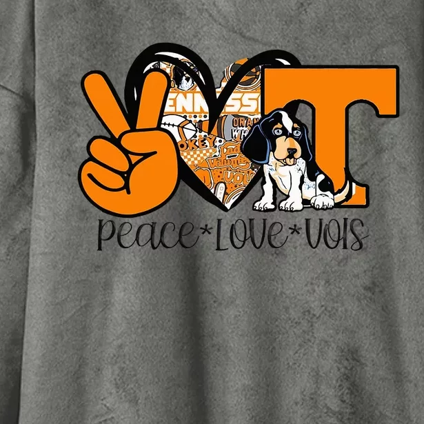 Peace Love Vols Hooded Wearable Blanket