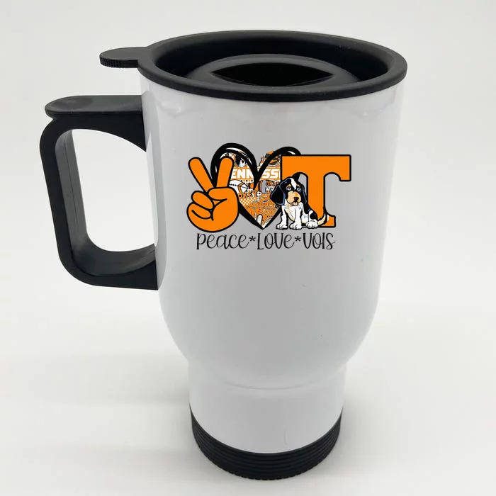 Peace Love Vols Front & Back Stainless Steel Travel Mug