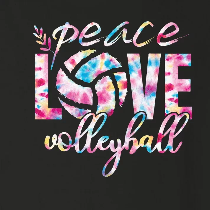 Peace Love Volleyball Player Groovy Tie Dye Womens Sports Toddler Long Sleeve Shirt