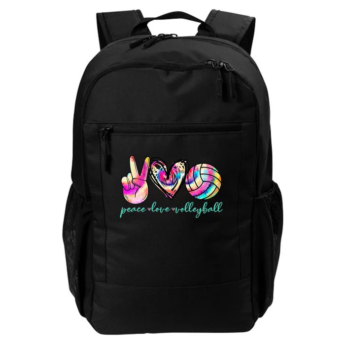 Peace Love Volleyball Player Tie Dye Style Women Teen Daily Commute Backpack