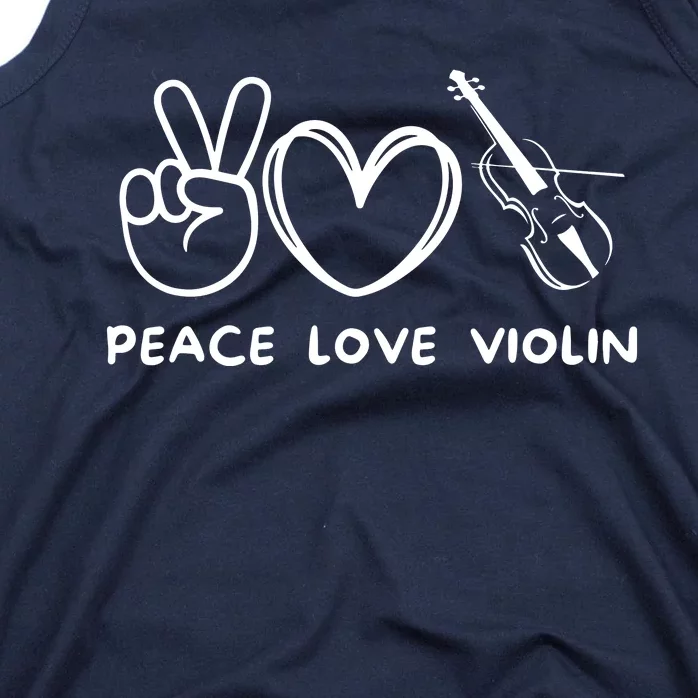 Peace Love Violin Retro Violin Lover Violin Player Tank Top