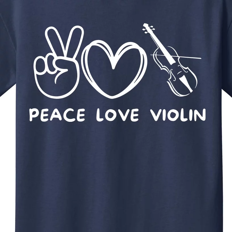 Peace Love Violin Retro Violin Lover Violin Player Kids T-Shirt