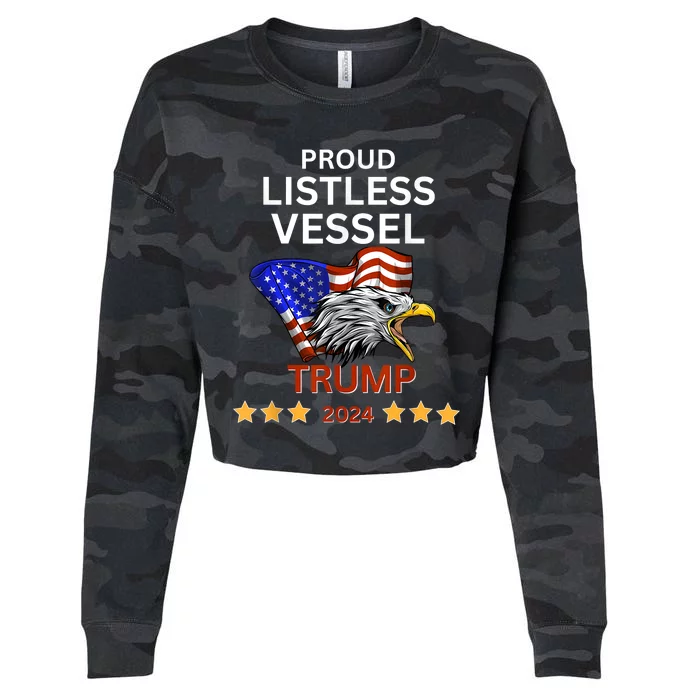 Proud Listless Vessel Pro Trump For President 2024 Cropped Pullover Crew