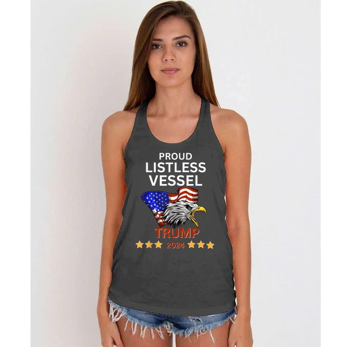 Proud Listless Vessel Pro Trump For President 2024 Women's Knotted Racerback Tank