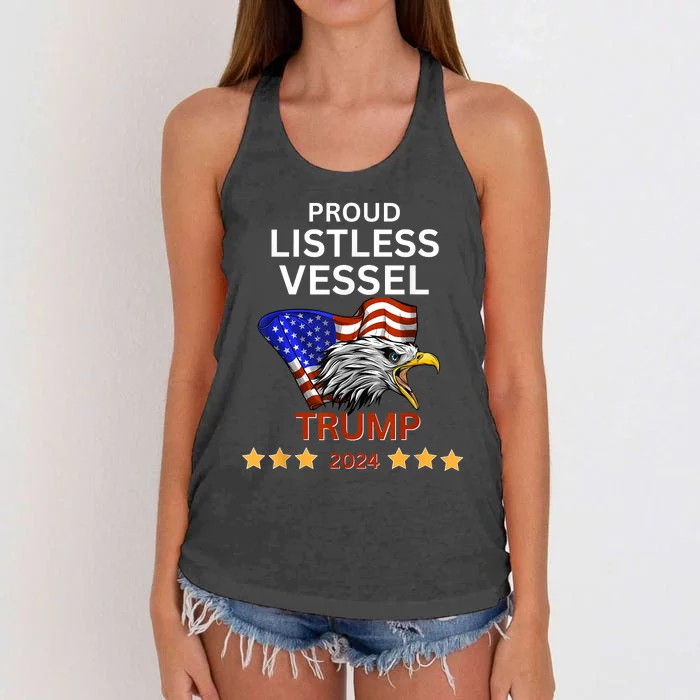 Proud Listless Vessel Pro Trump For President 2024 Women's Knotted Racerback Tank