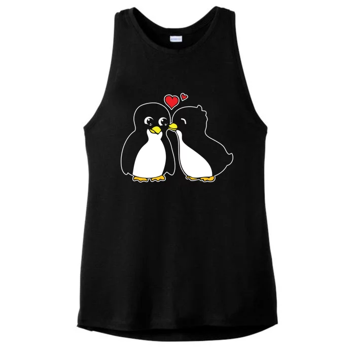 Penguin Lover Valentines Day Cute Animal Love Wildlife Gift Ladies Tri-Blend Wicking Tank