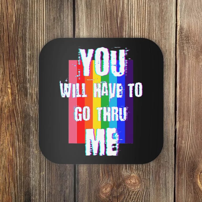 Pro Lgbtq+ Vintage Style Support Design Coaster