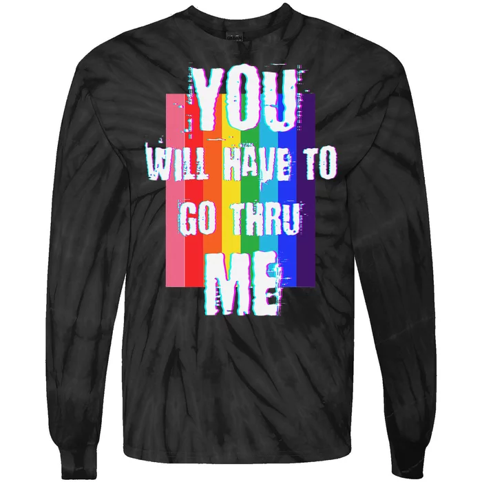 Pro Lgbtq+ Vintage Style Support Design Tie-Dye Long Sleeve Shirt