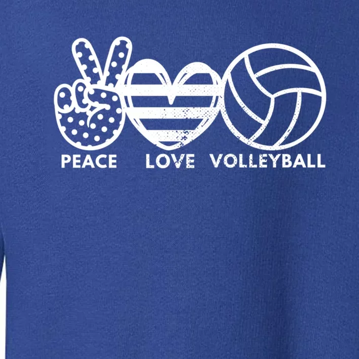 Peace Love Volleyball Sports Enthusiasts Volleyball Player Great Gift Toddler Sweatshirt