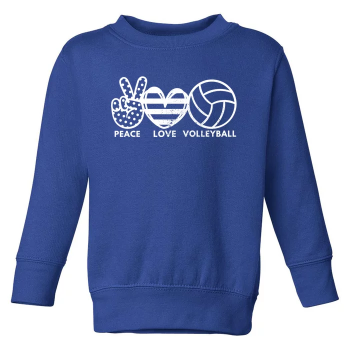 Peace Love Volleyball Sports Enthusiasts Volleyball Player Great Gift Toddler Sweatshirt