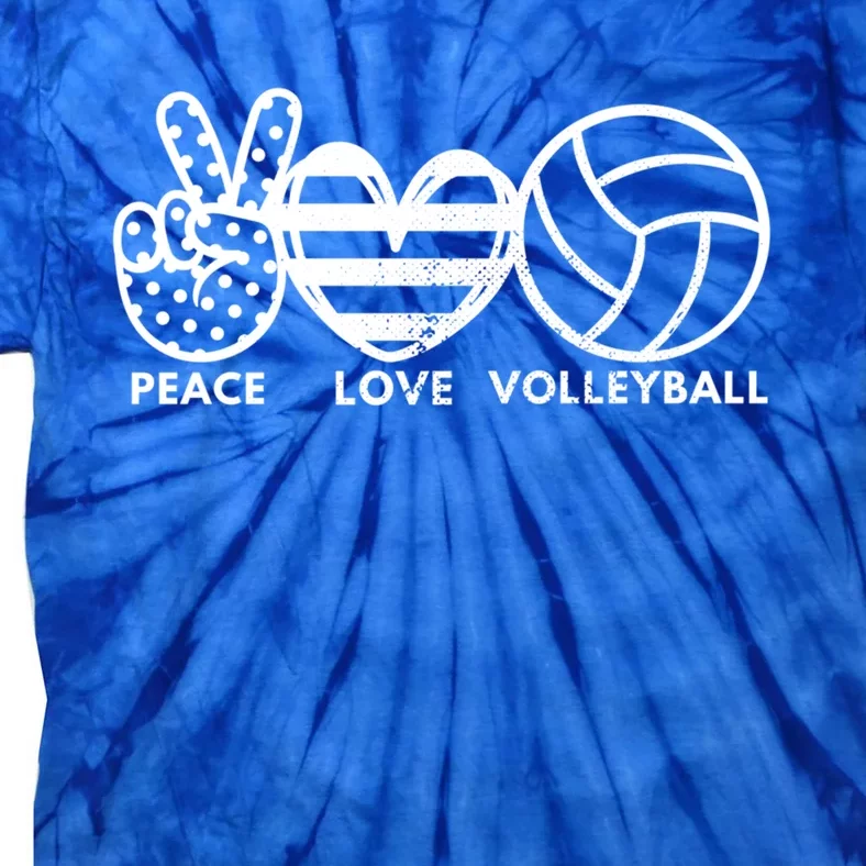 Peace Love Volleyball Sports Enthusiasts Volleyball Player Great Gift Tie-Dye T-Shirt