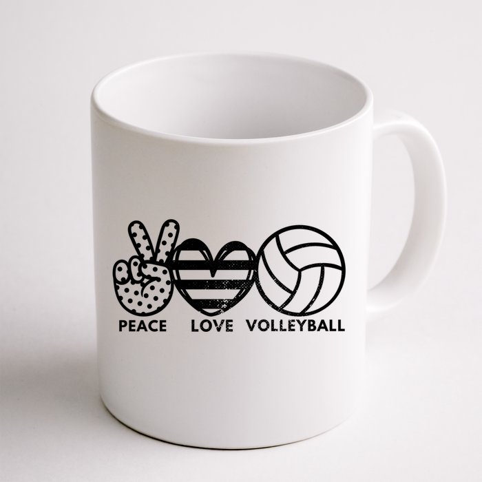 Peace Love Volleyball Sports Enthusiasts Volleyball Player Great Gift Front & Back Coffee Mug