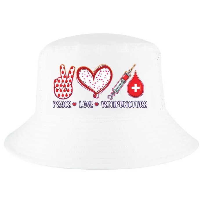 Peace Love Venipuncture Gifts For Men Women Phlebotomist Cool Comfort Performance Bucket Hat