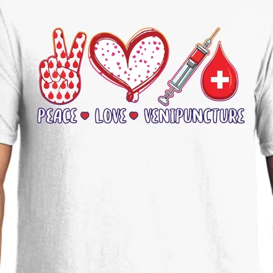 Peace Love Venipuncture Gifts For Men Women Phlebotomist Pajama Set