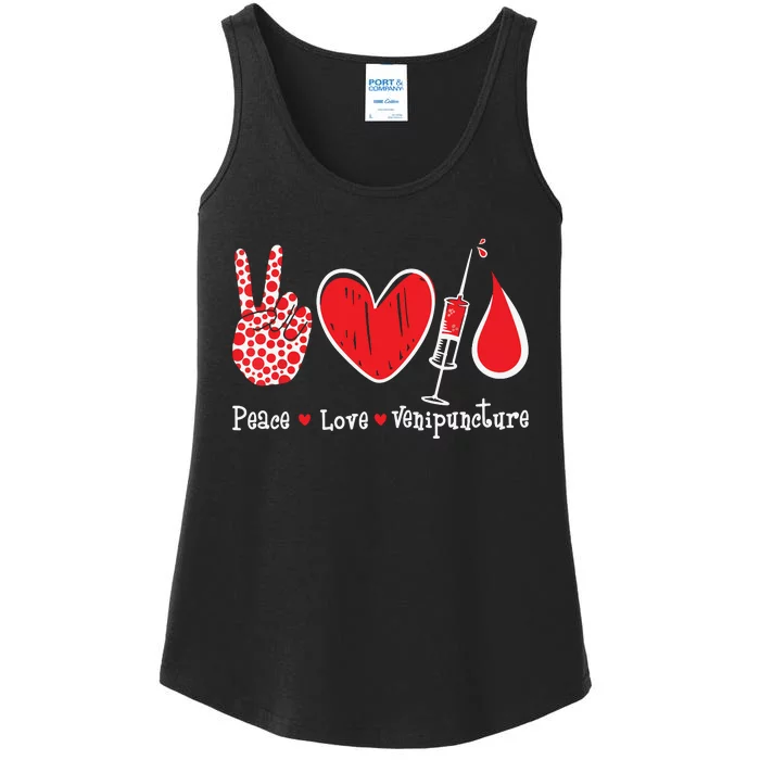 Peace Love Venipuncture Phlebotomist Phlebotomy Technician Ladies Essential Tank