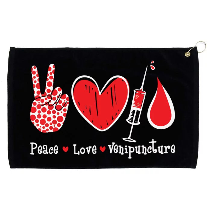 Peace Love Venipuncture Phlebotomist Phlebotomy Technician Grommeted Golf Towel