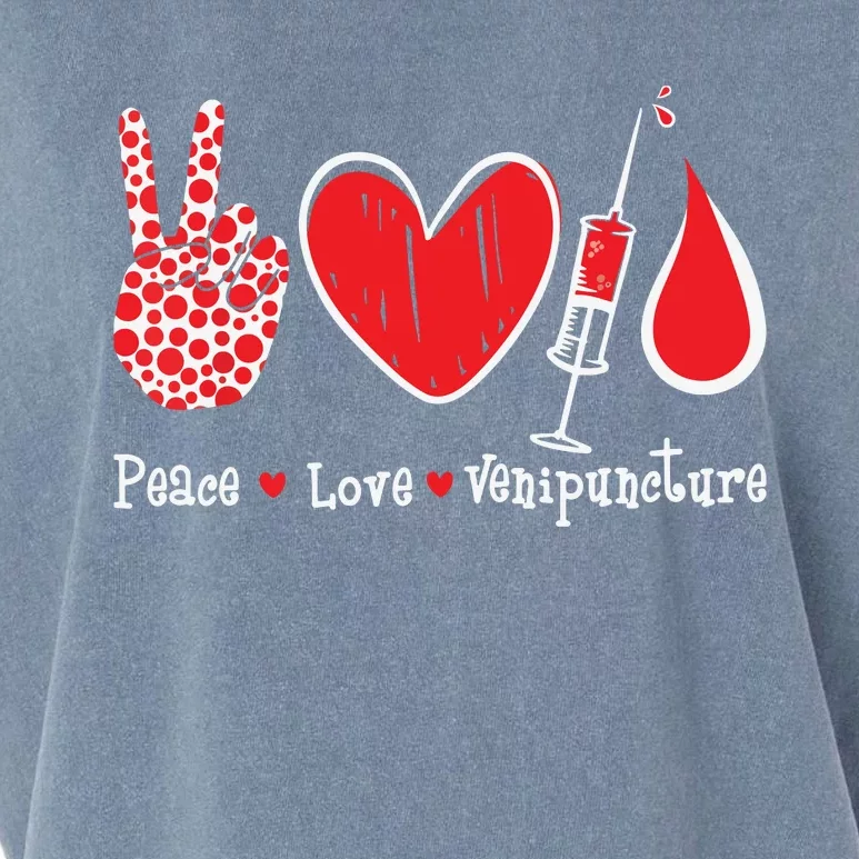 Peace Love Venipuncture Phlebotomist Phlebotomy Technician Garment-Dyed Women's Muscle Tee