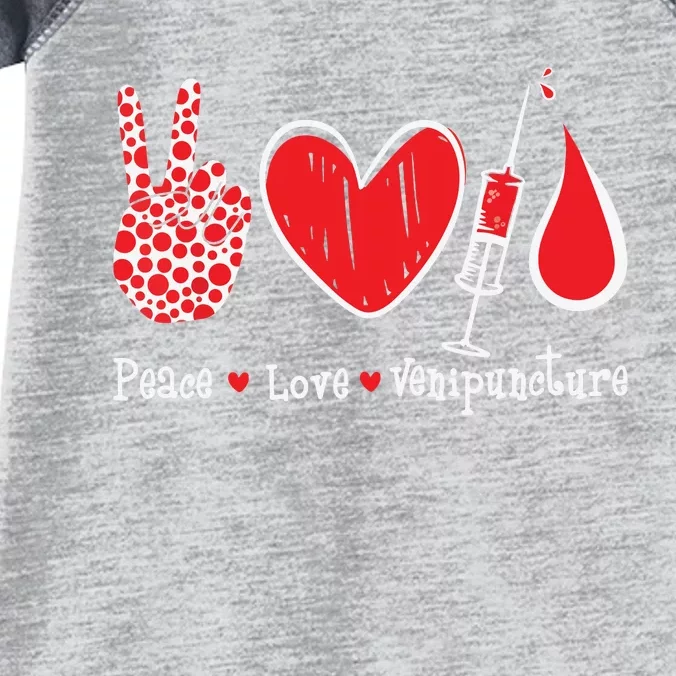 Peace Love Venipuncture Phlebotomist Phlebotomy Technician Infant Baby Jersey Bodysuit