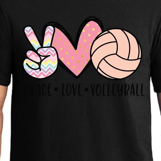 Peace Love Volleyball Cute Design For Teen Tween Pajama Set