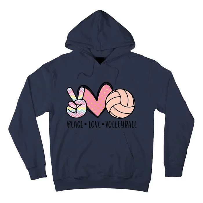 Peace Love Volleyball Cute Design For Teen Tween Tall Hoodie