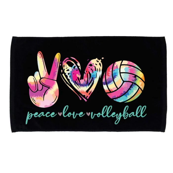 Peace Love Volleyball Player Tie Dye Style Teen Microfiber Hand Towel