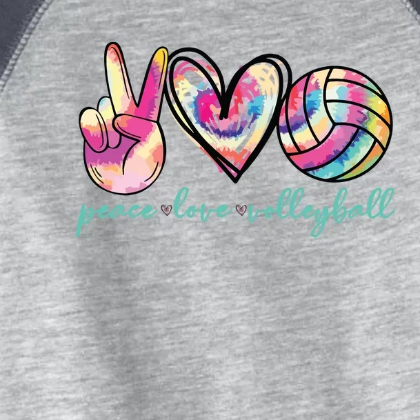 Peace Love Volleyball Player Tie Dye Style Teen Toddler Fine Jersey T-Shirt